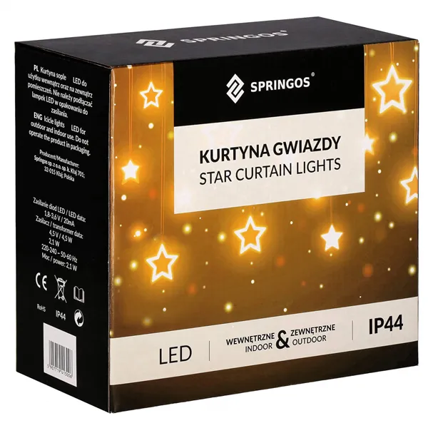 Springos zvaigžņu aizkars 138 LED CL4133